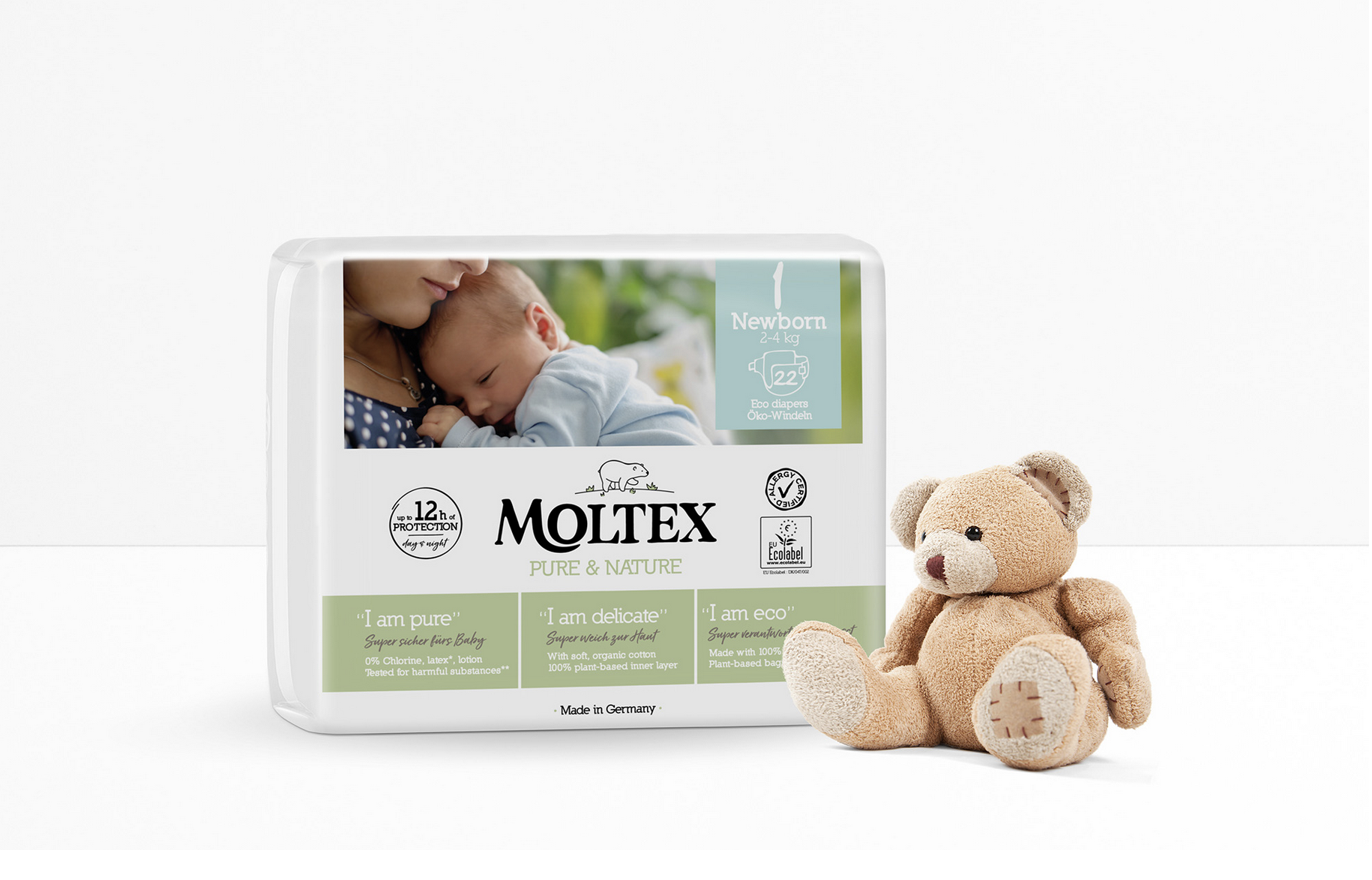 Moltex Baby Care Branding & Packaging Ecological Diapers Moltex agence Image de Marque