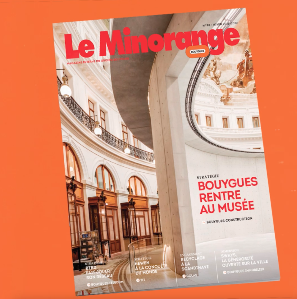 Un nouveau numéro du Minorange, le magazine interne iconique du Groupe Bouygues vient de paraître 🧡